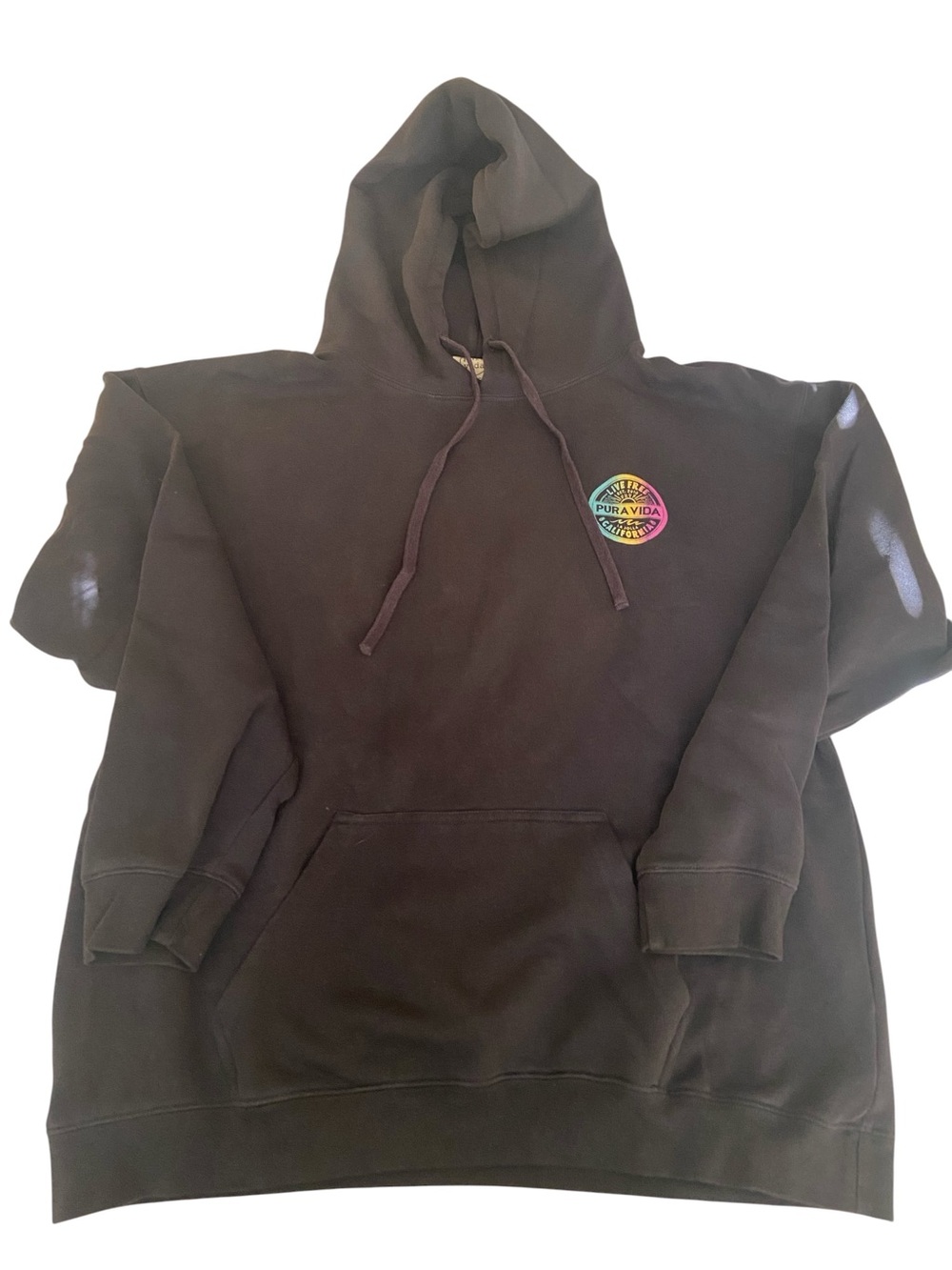 PURA VIDA BLACK HOODIE PULLOVER SWEATSHIRT SIZE XL
